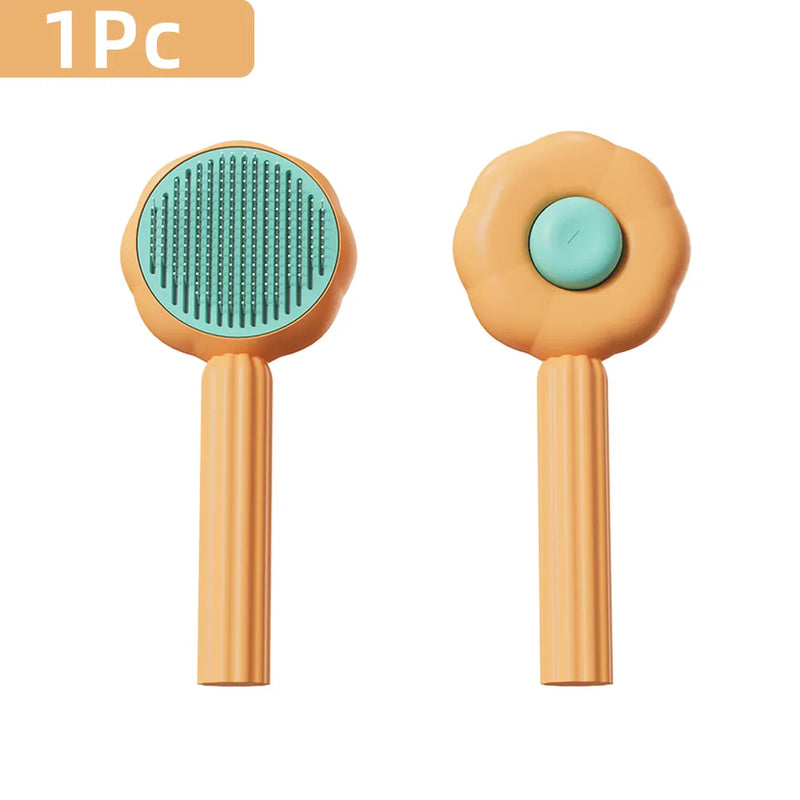 Escova Pet com Botão de Limpeza