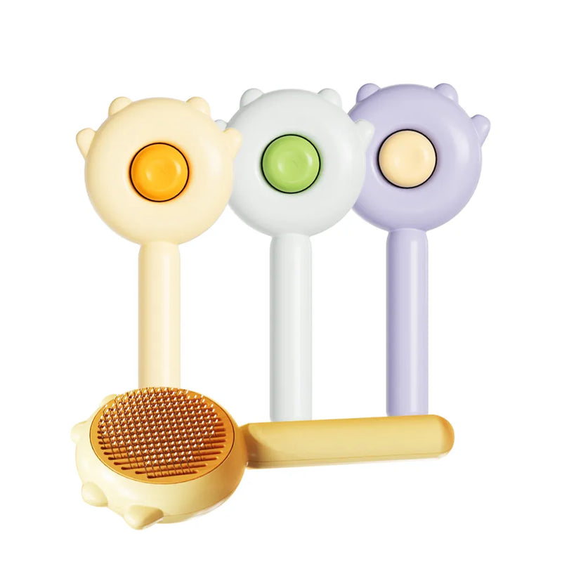 Escova Pet com Botão de Limpeza